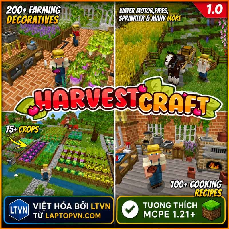 Addon HarvestCraft Việt Hóa LTVN cho MCPE 1.21+.mcaddon