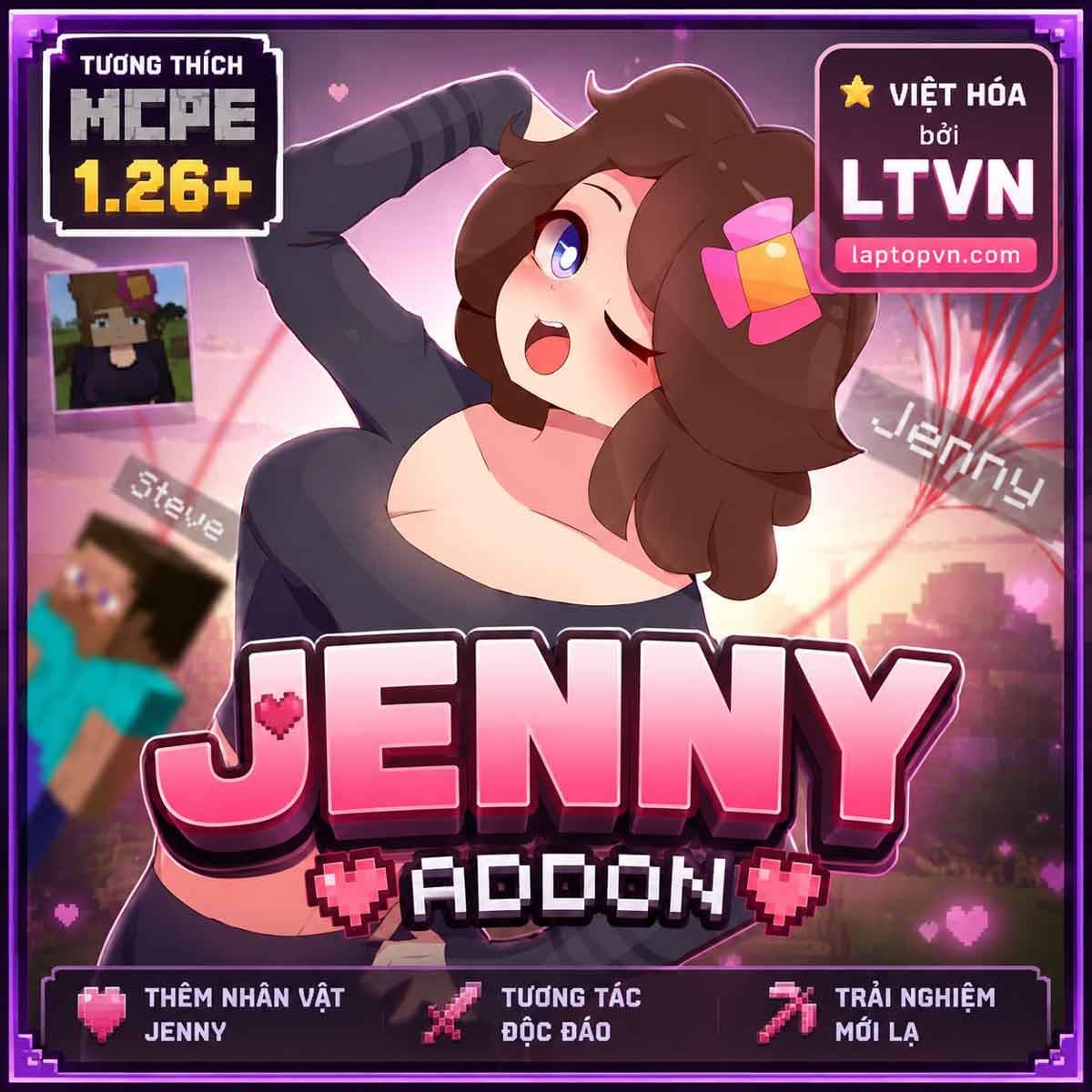 Addon Jenny Việt Hóa LTVN tương thích MCPE 1.26+.mcaddon